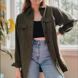 Oversized Green Flannel Button Down